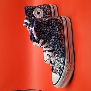 Converse Kids' Glittery Black and White High-Tops
